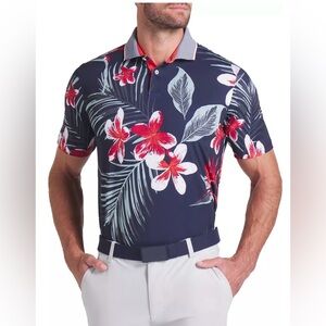 PUMA Men's MATTR Luau Golf Polo Size XXL in Blue/White/Red Floral NWT